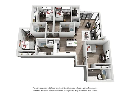Floor plan 4BR/4BA - The Texan