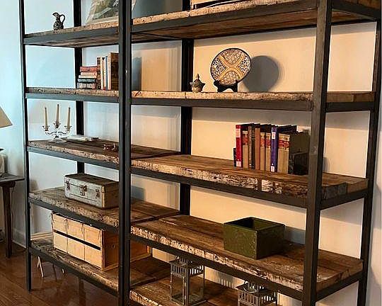 vintage bookcases with plenty of room.