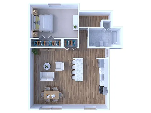 Floor plan 1 BR - 1 BTH
