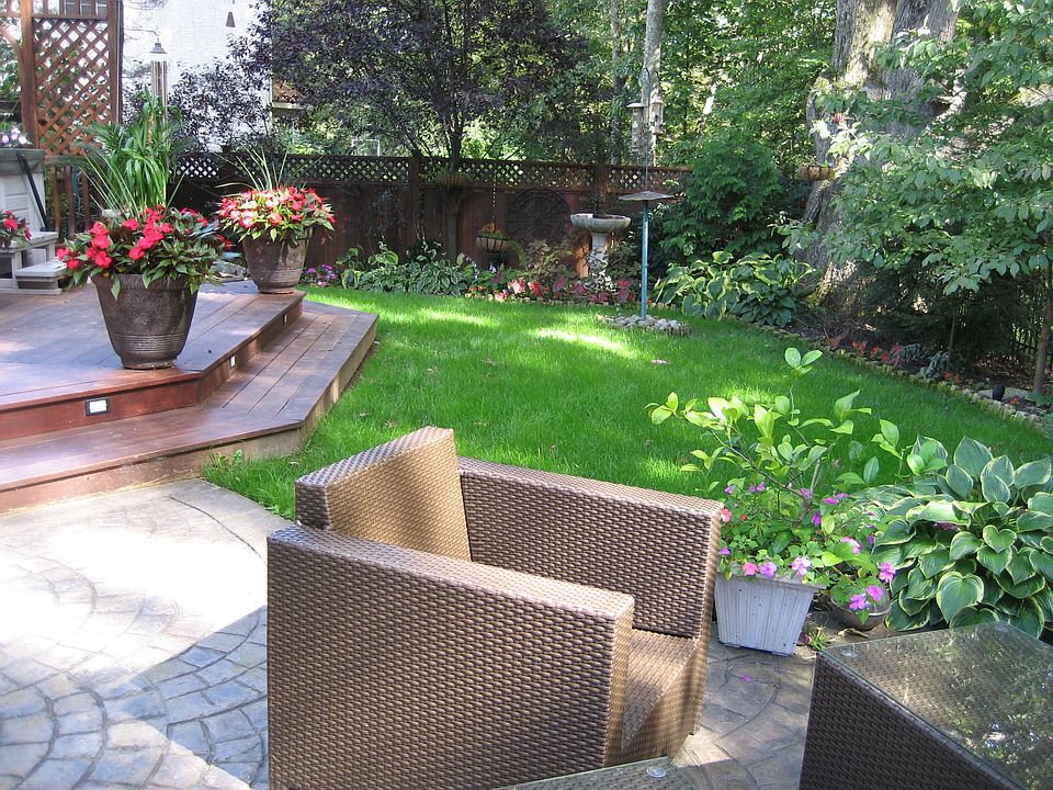 Private beautifully landscaped back yard