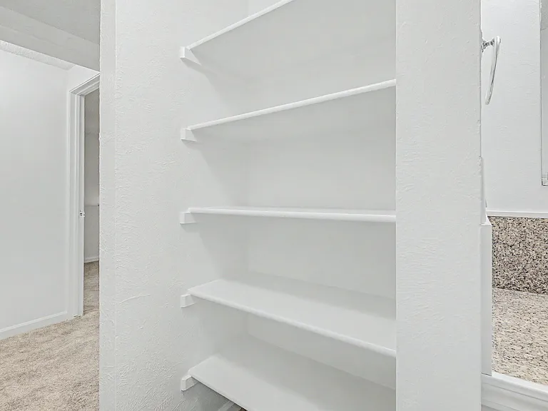 Linen closet in front of the bathroom