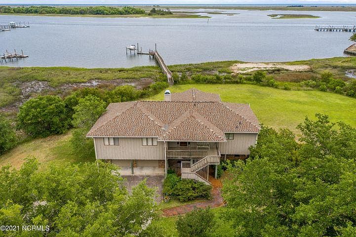 Aerial View of the Beautiful, Serene Setting of Home on the Intracoastal off of the Masonboro Sound.