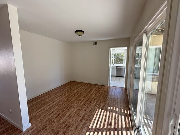 Dining room with patio doors for indoor outdoor entertaining.