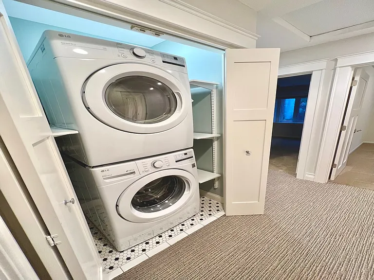 convenient stacked full-size washer/dryer