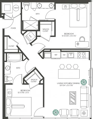 Two Bedroom 2C Two Bedroom 2C