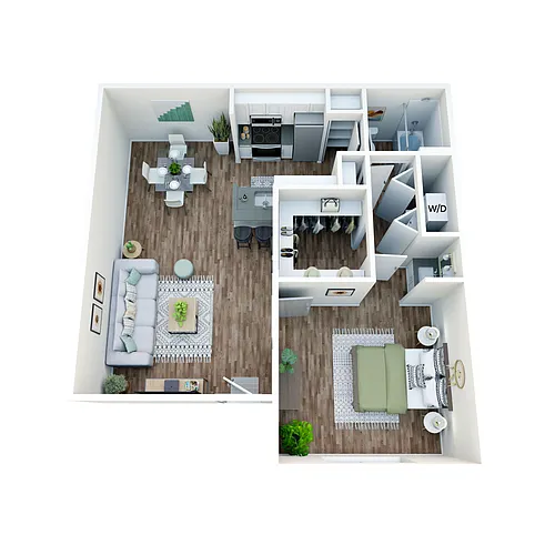 Floor plan A1 - 1 Bed | 1 Bath | Classic