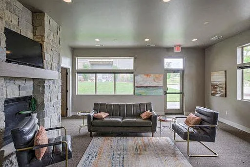Clubhouse fireplace at Avenue 204.