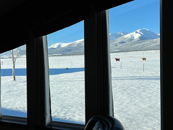 Winter, as seen though prow front windows facing southwest.