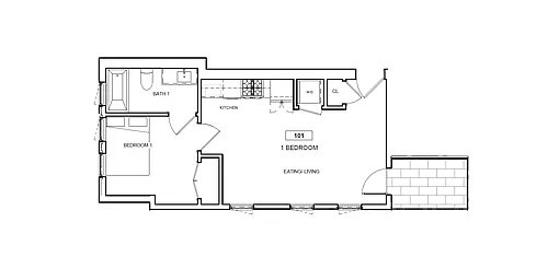 Floor plan 1 bed - September