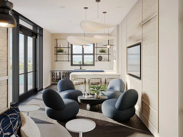 The Sky Lounge is a refined setting for cocktails, conversation, and stunning views