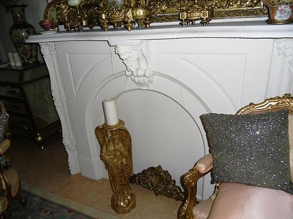 Close up fireplace living room