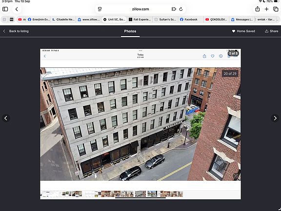 View of the bilding. Unit is at top right.