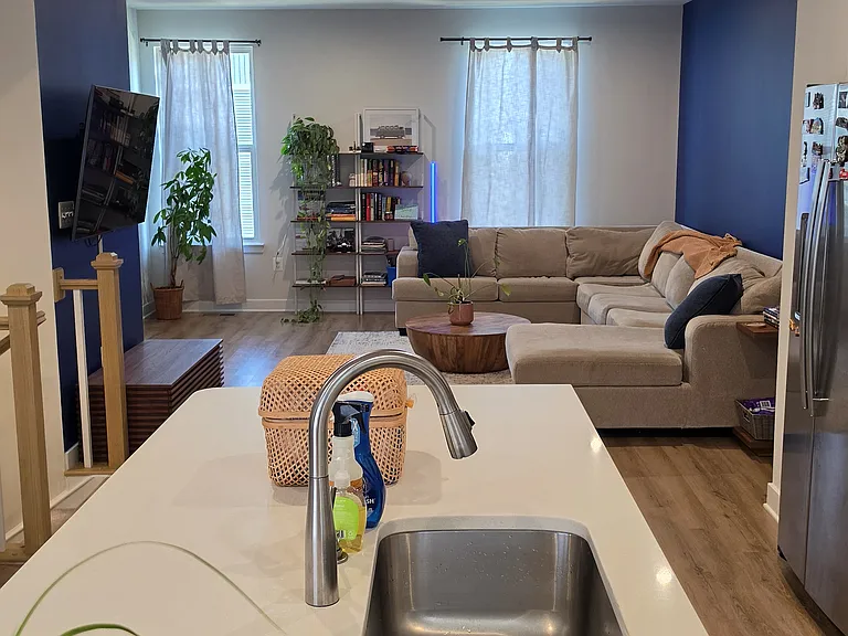 Kitchen Island; view facing the living room.