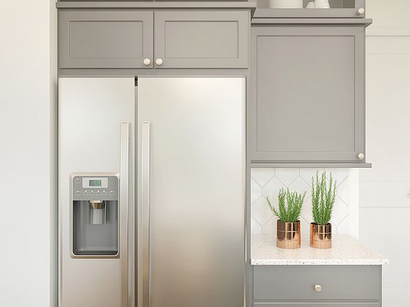 Striking glass upper cabinets