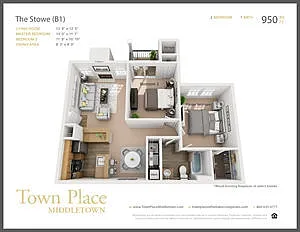 Floor plan The Stowe 2x1