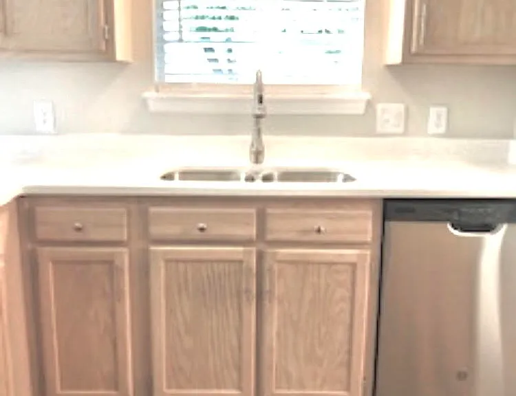 New sink with a view into private backyard.