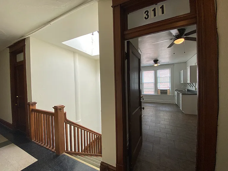 View from hallway into apartment.