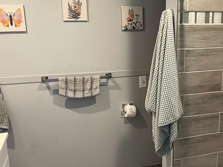 Newly updated lower level bathroom with new tile shower!