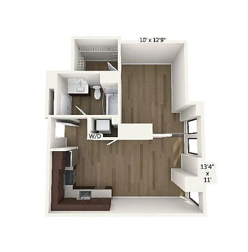 Floor plan A2 | 1 Bed | 1 Bath