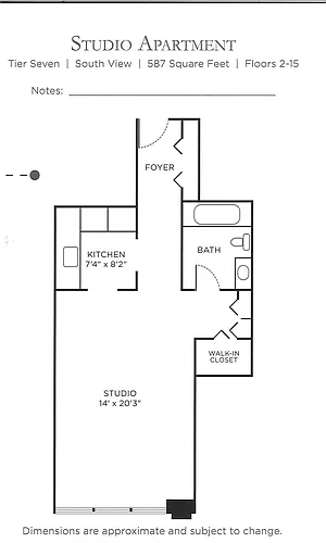 Floor plan Studio Elite