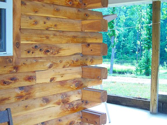 Cedar logs the house is made of