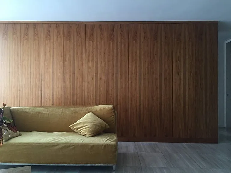 Wall of built-in closets