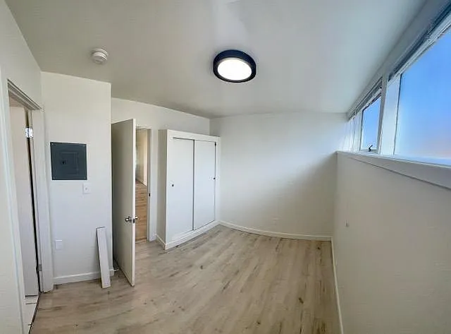 Bedroom has lots of natural light