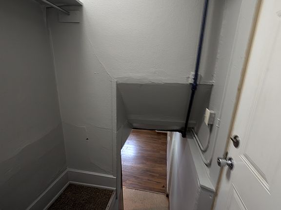 topside entrance with shelf storage