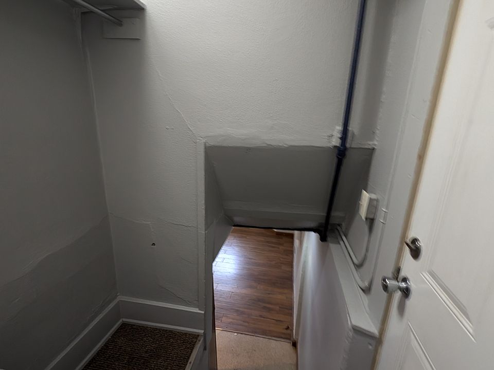 topside entrance with shelf storage