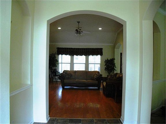 Entryway looking into living area.