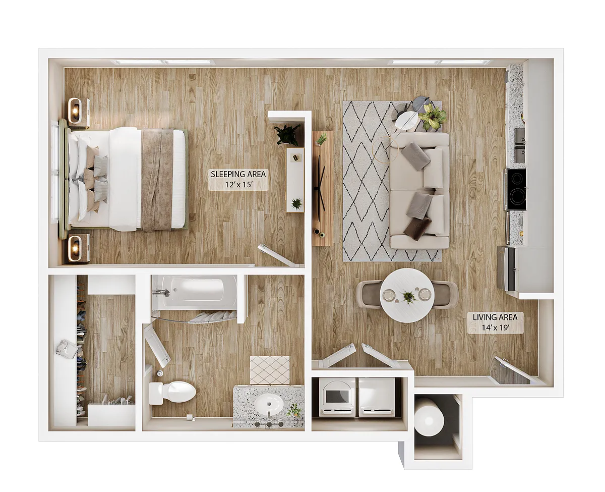 Floor plan Studio Vale Overlook