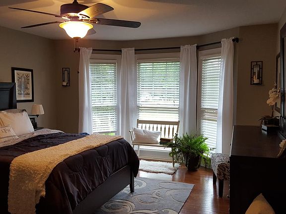 Master Bedroom- Bay window with new fan