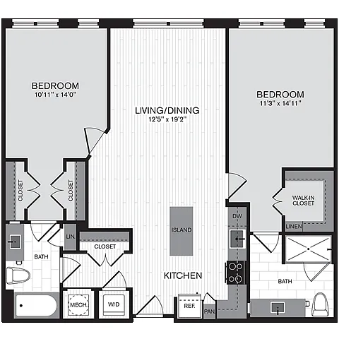 Floor plan 2K w/ Balcony