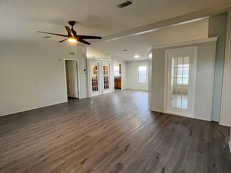 View from the front door - living and dining room