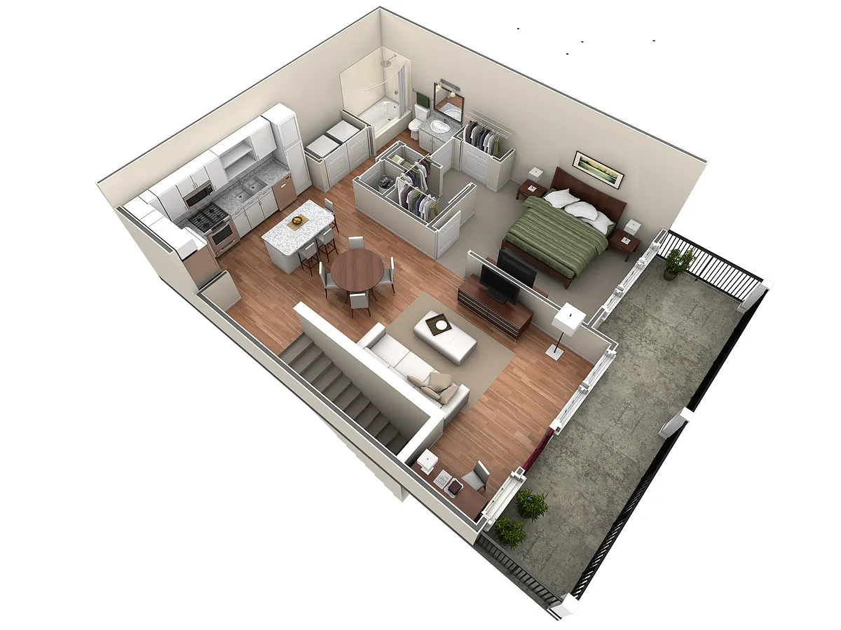 Floor plan 1 BR Designer Overlook