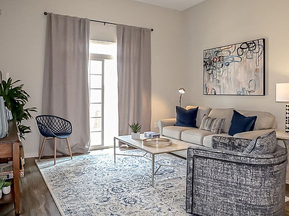 Living room with patio access