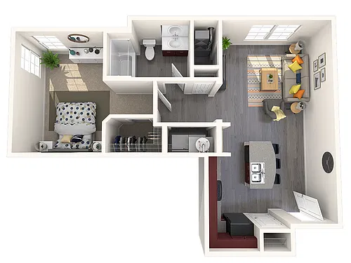Floor plan 1x1B