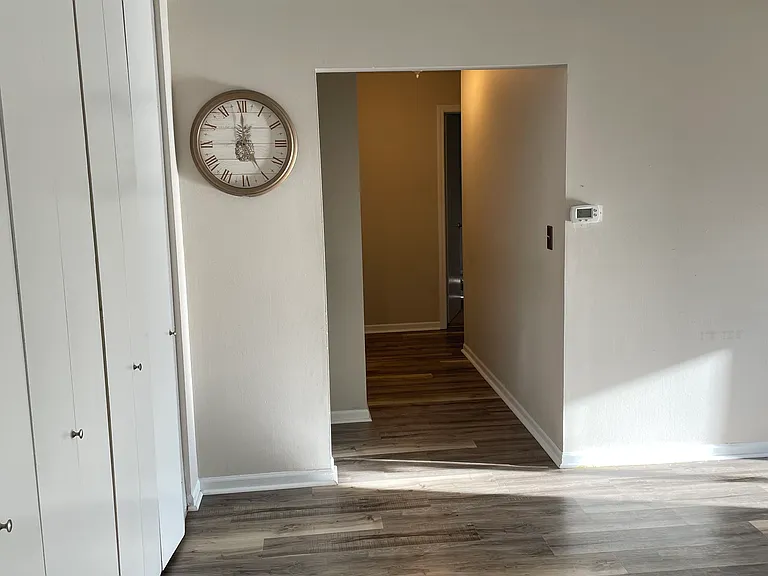 Living area with hallway view
