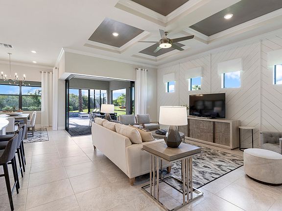 Gathering space with coffered ceiling