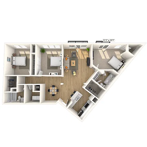 Floor plan Traditional 3x2 1600-1676 SF