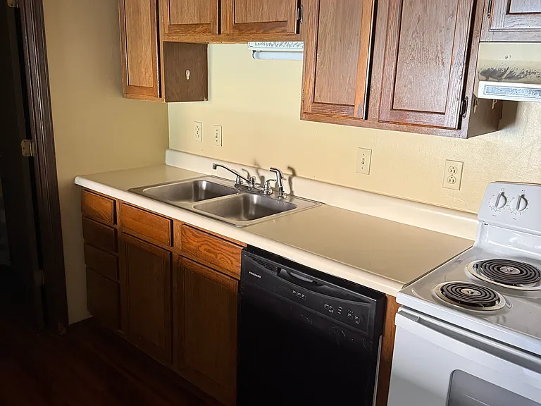 Kitchen with laundry room door