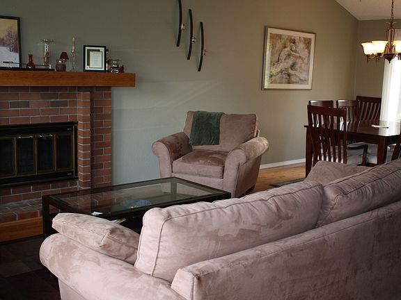 Living room with fireplace
