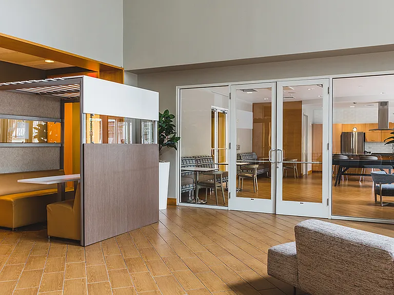 Semi-private seating option in club room