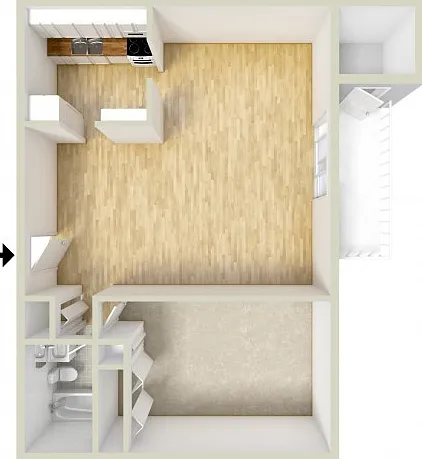 One bedroom floor plan One bedroom floor plan