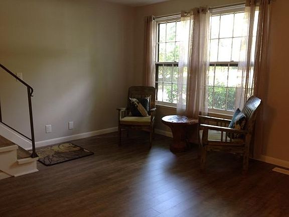 Beautiful new flooring in living room area.