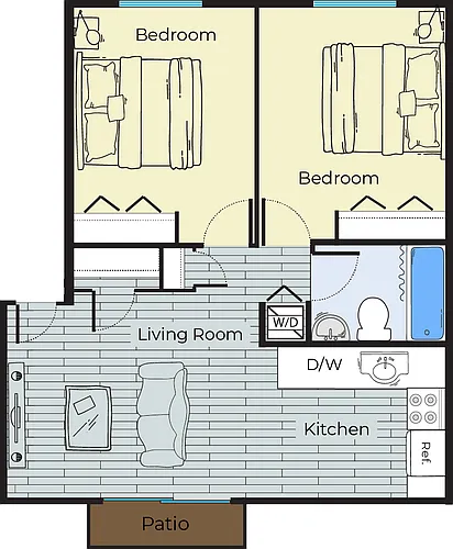 Floor plan Two Bedroom Remodel