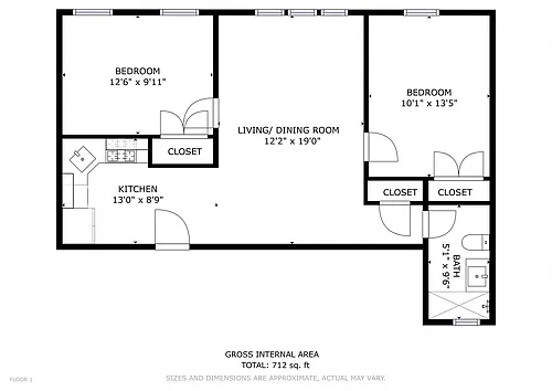 Floor plan Two Bedroom