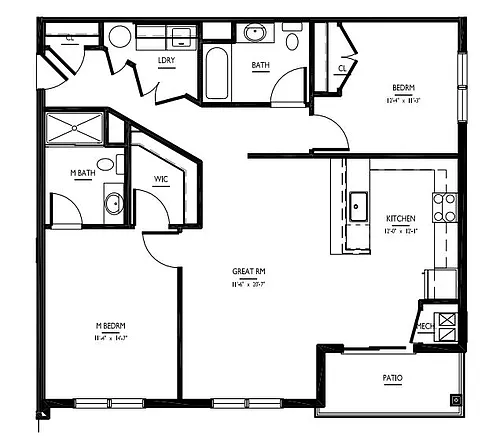 Floor plan 2 Bed/2 Bath-C-2 ADAPT Phase I