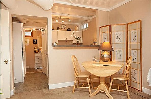 Basement Living Room into Kitchen