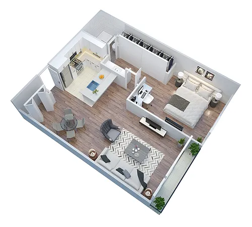 Floor plan 1 Bed / 1 Bath